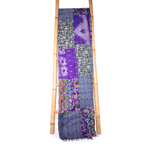 Patola Silk Sari Throw 'Hazy purple'