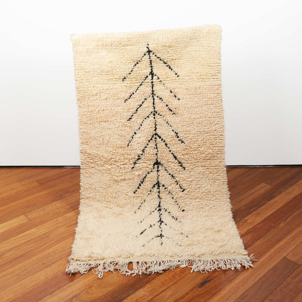 ' Lilas Pine'   Beni Ourain 1.4 m x .81 m - Moroccan rug , Kahina Collection