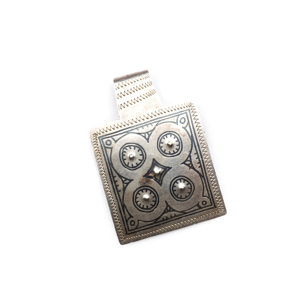 Vintage Berber Square Pendant, Morocco