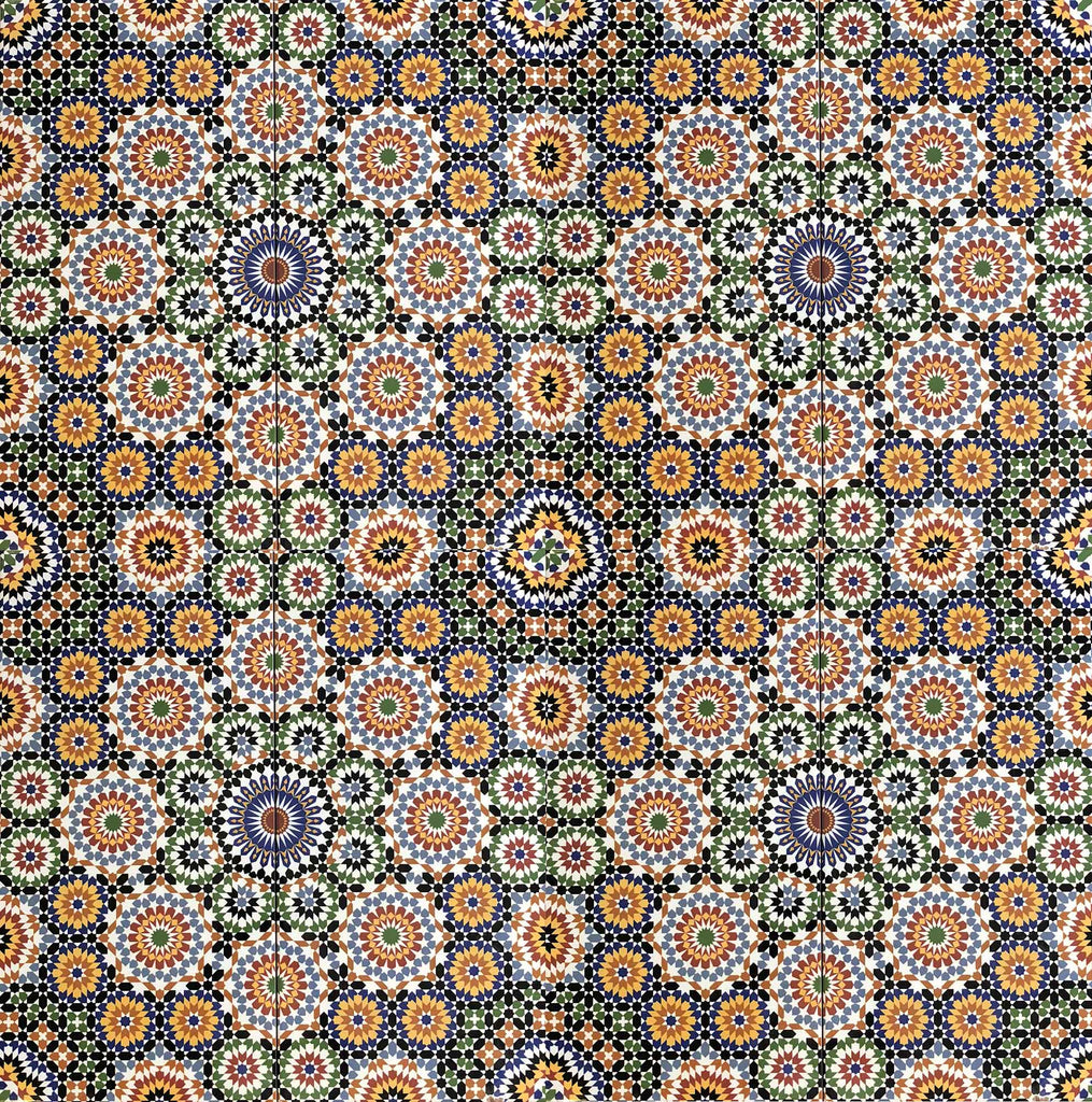 'Arabesque zest' Moroccan Printed Ceramic Wall Tile