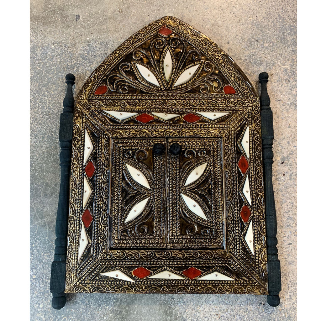 Red and white mosque Door Mirror