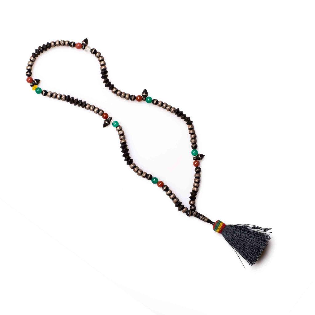 Mauritanian Ebony/Silver wire inlay Prayer Beads
