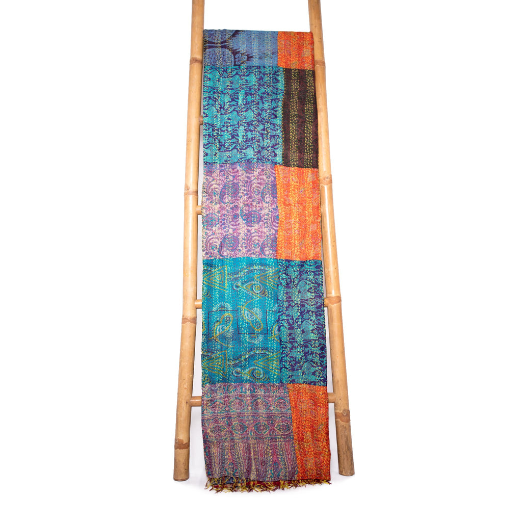 Patola Silk Sari Throw 'Marine'