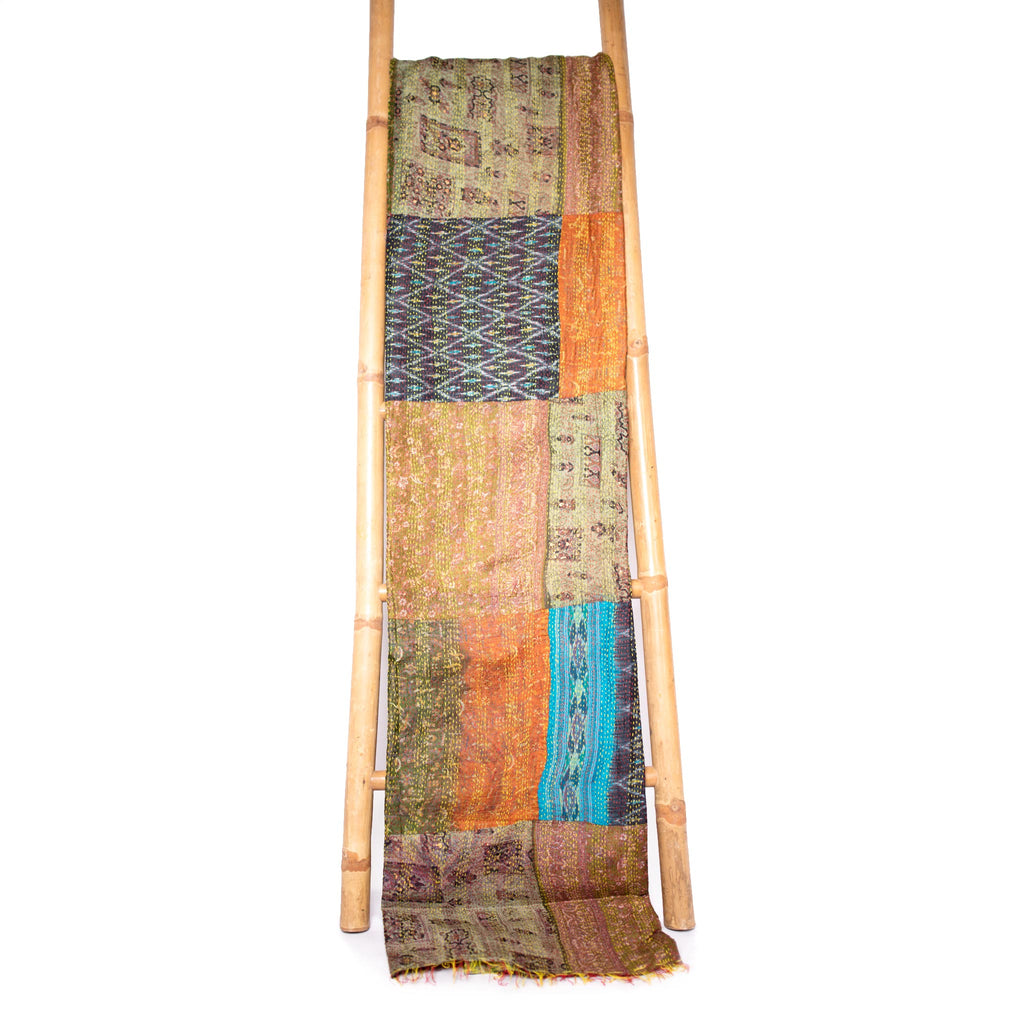Patola Silk Sari Throw 'Sandy Tide'