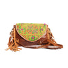 'Chada' Leather and Banjara purse - Pineapple