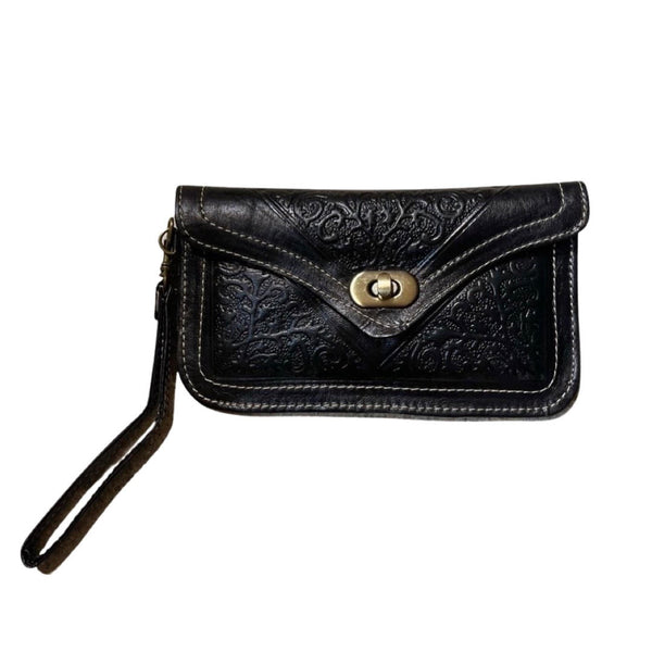 Marrakesh Embossed leather purse - Midnight