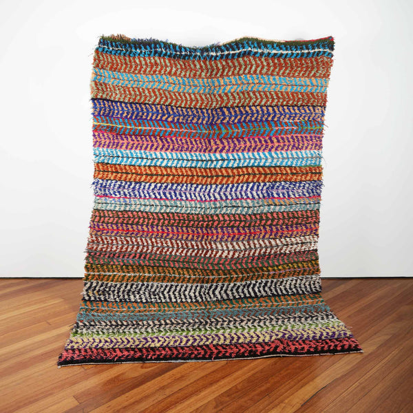 " Lila chevron " 2.5m X 1.75 m Moroccan Rug -Kahina Collection